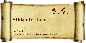 Viktorin Imre névjegykártya