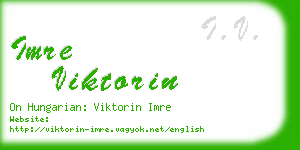 imre viktorin business card